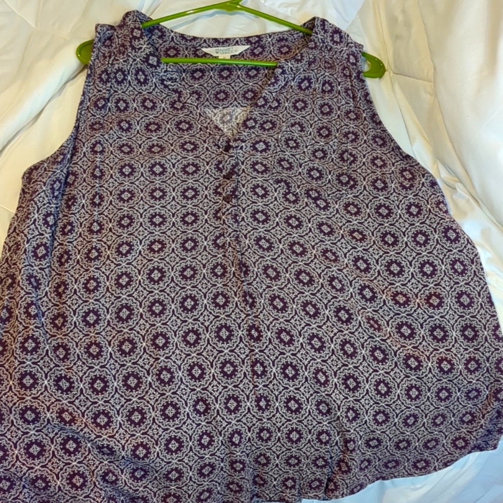Purple Sleeveless Blouse